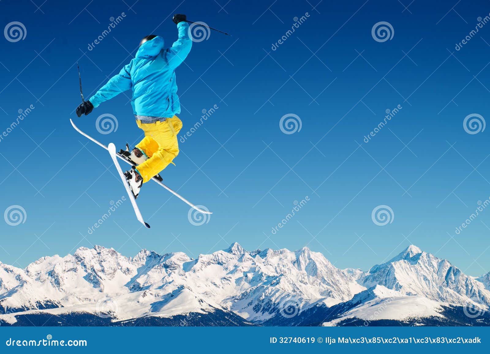 Maglietta Sci Alpinismo - Design Montagne E Salto Con Sci - Cotone E Poliestere