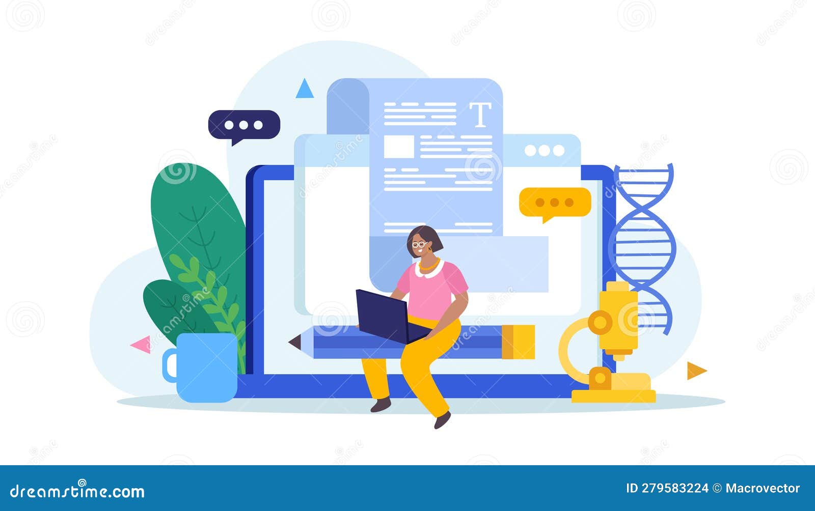 Science Article Writer Composition Stock Vector Illustration Of Desk science-article-writer-composition-stock-vector-illustration-of-desk