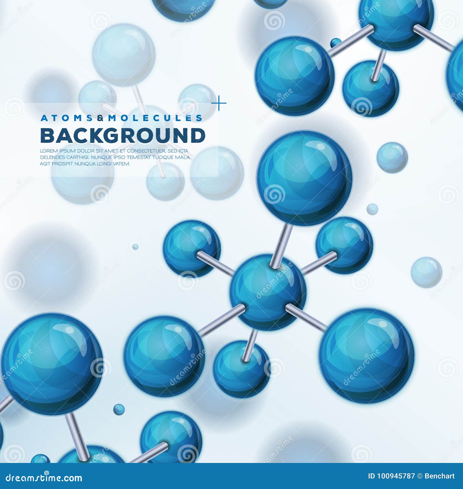 Science Background with Atoms and Molecules Stock Vector Illustration