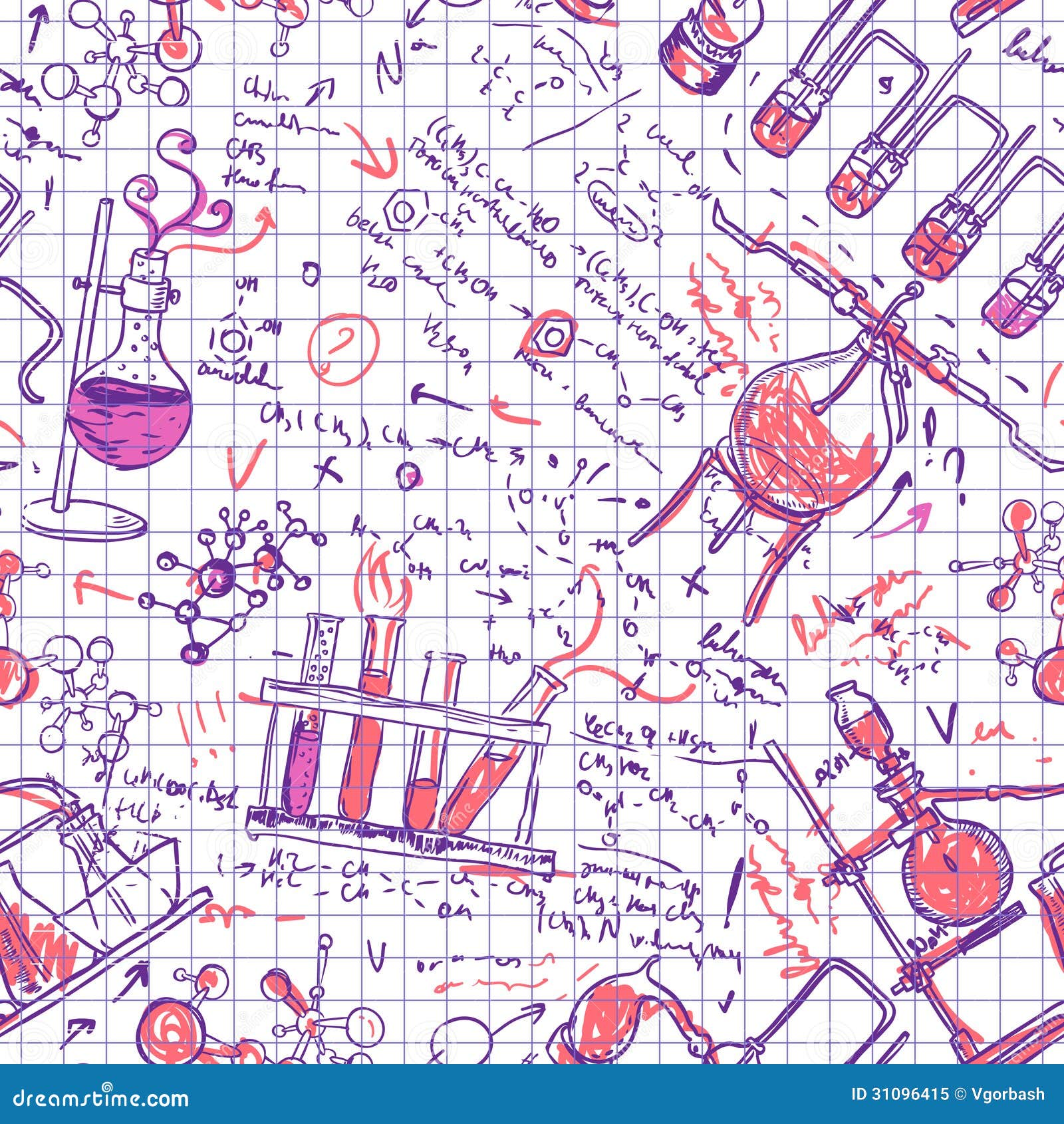 science chemistry laboratory background sketchy seamless patter style pattern 31096415