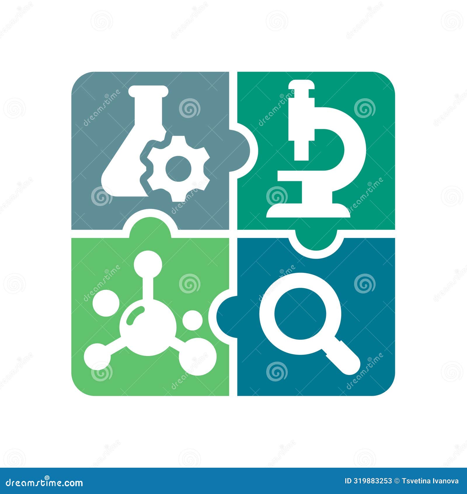 Science and Chemistry Vector Logo Stock Vector Illustration of glassware, flask 319883253