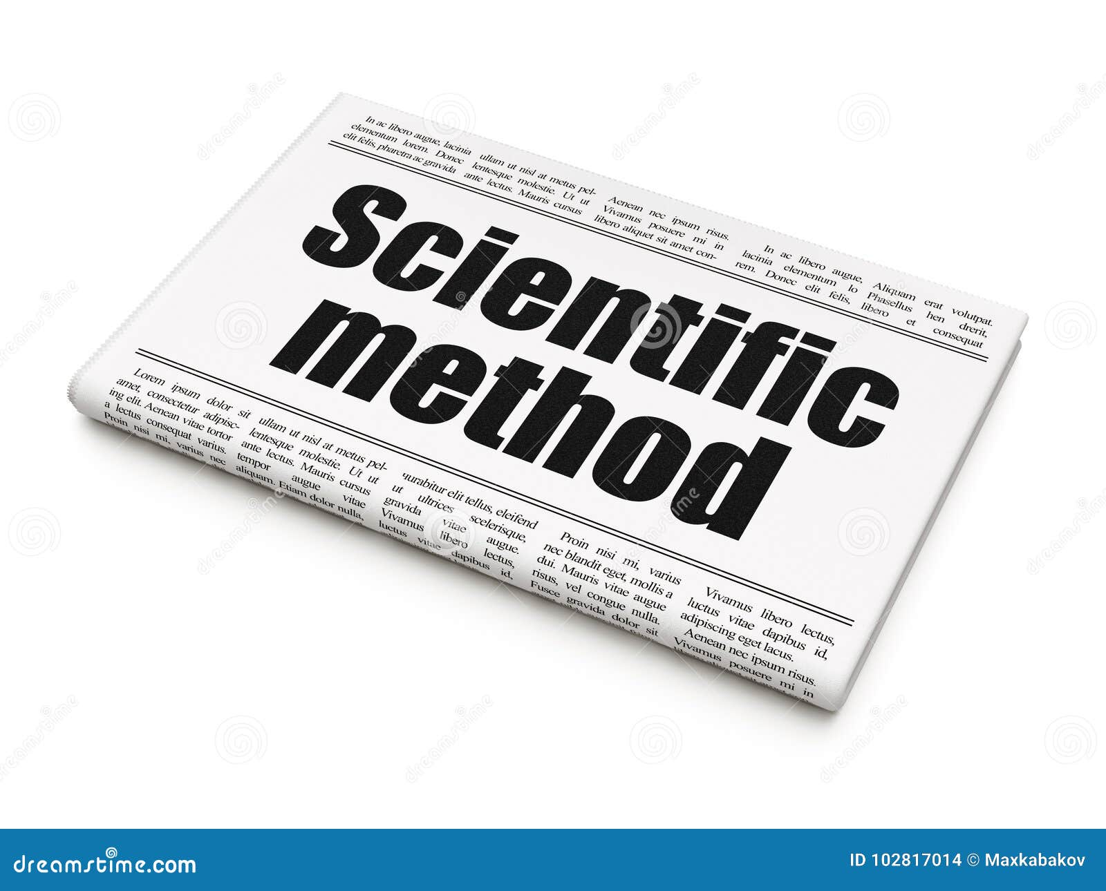 Science Concept Newspaper Headline Scientific Method Stock