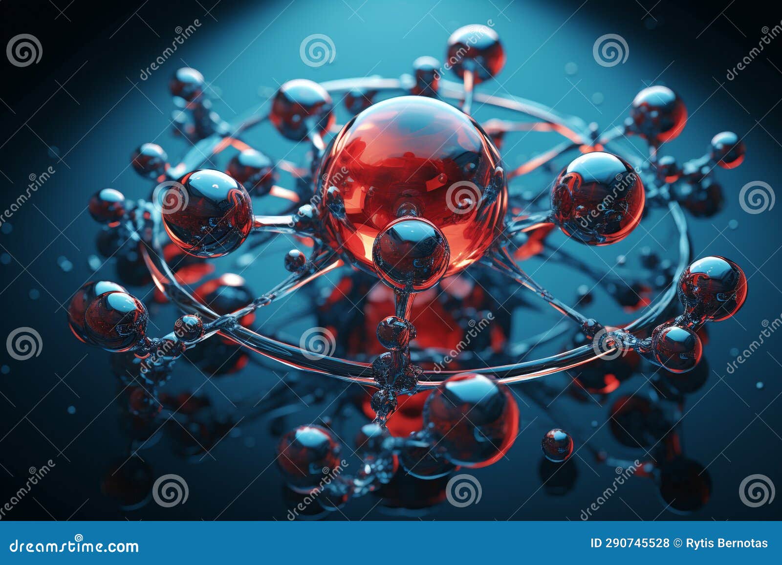 Round Water Molecules Connected with Each Other. Generative AI Stock