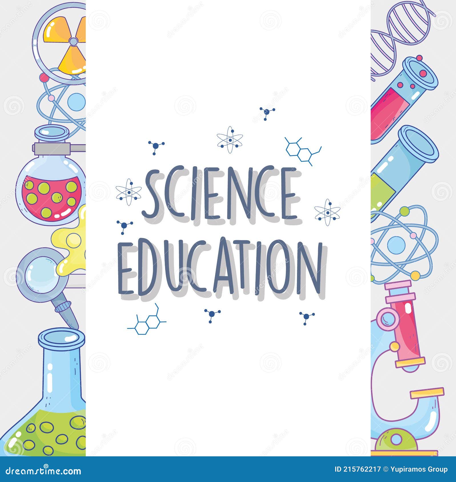 Science education poster stock vector. Illustration of magnifier