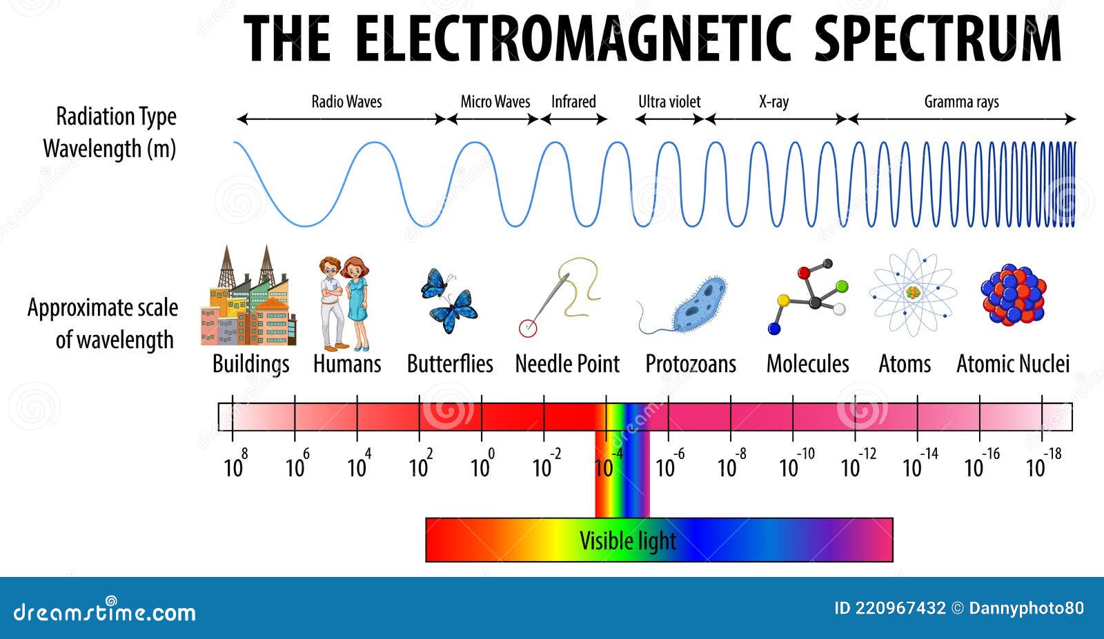Science Electromagnetic Spectrum Diagram Stock Vector - Illustration of engineering, microwave 