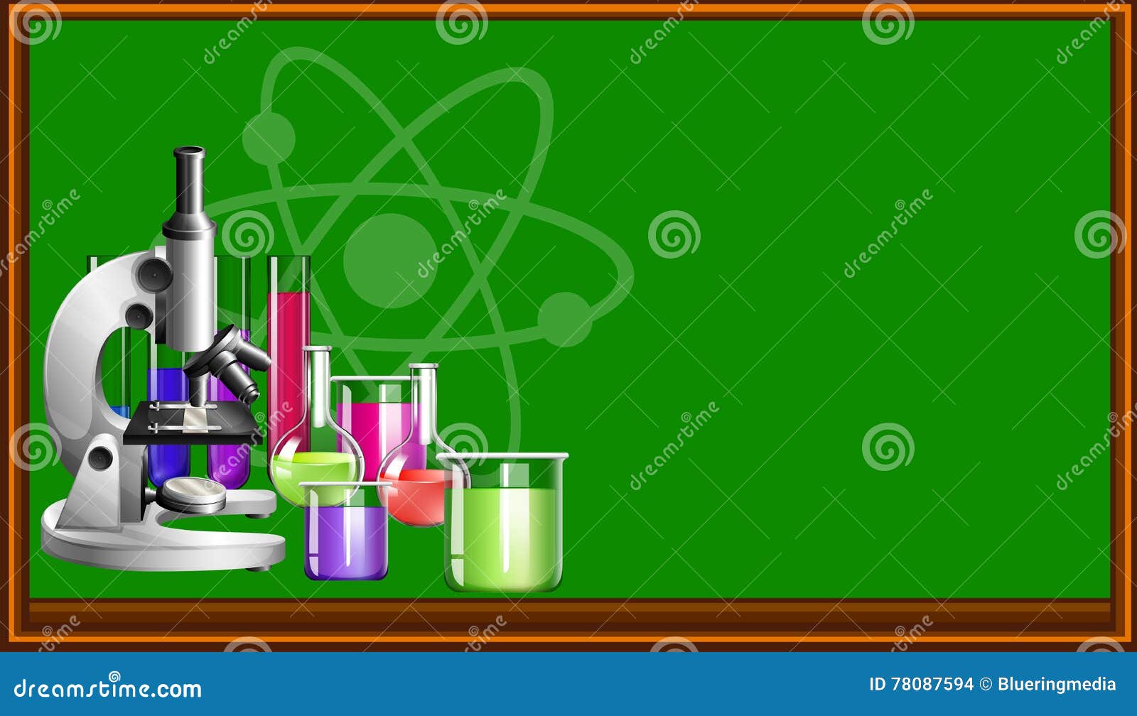 Science Equipment and Blackboard Stock Vector Illustration of text