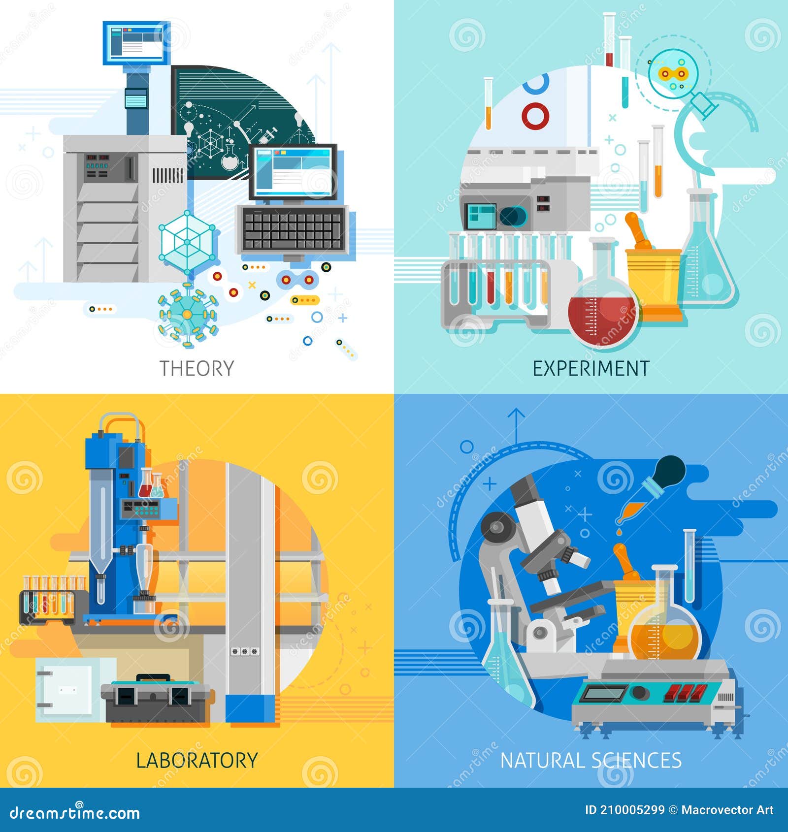 Science Equipment 2x2 Design Concept Stock Vector Illustration of