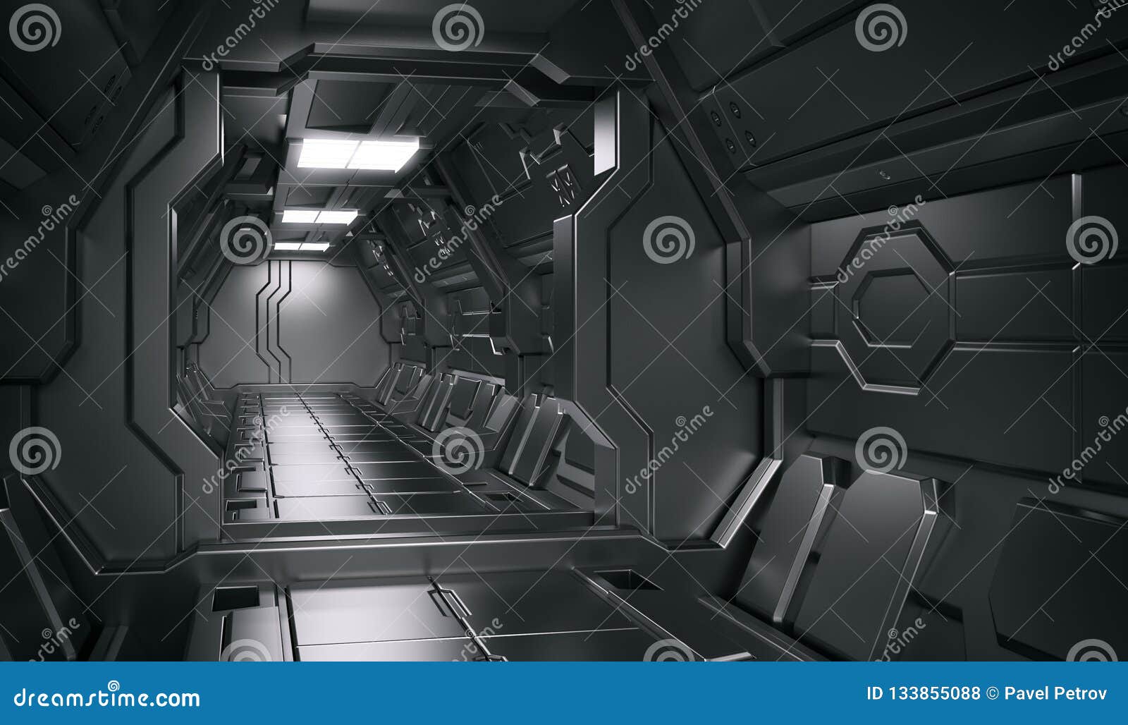 Science Fiction Interior Scene Sci Fi Corridor 3d