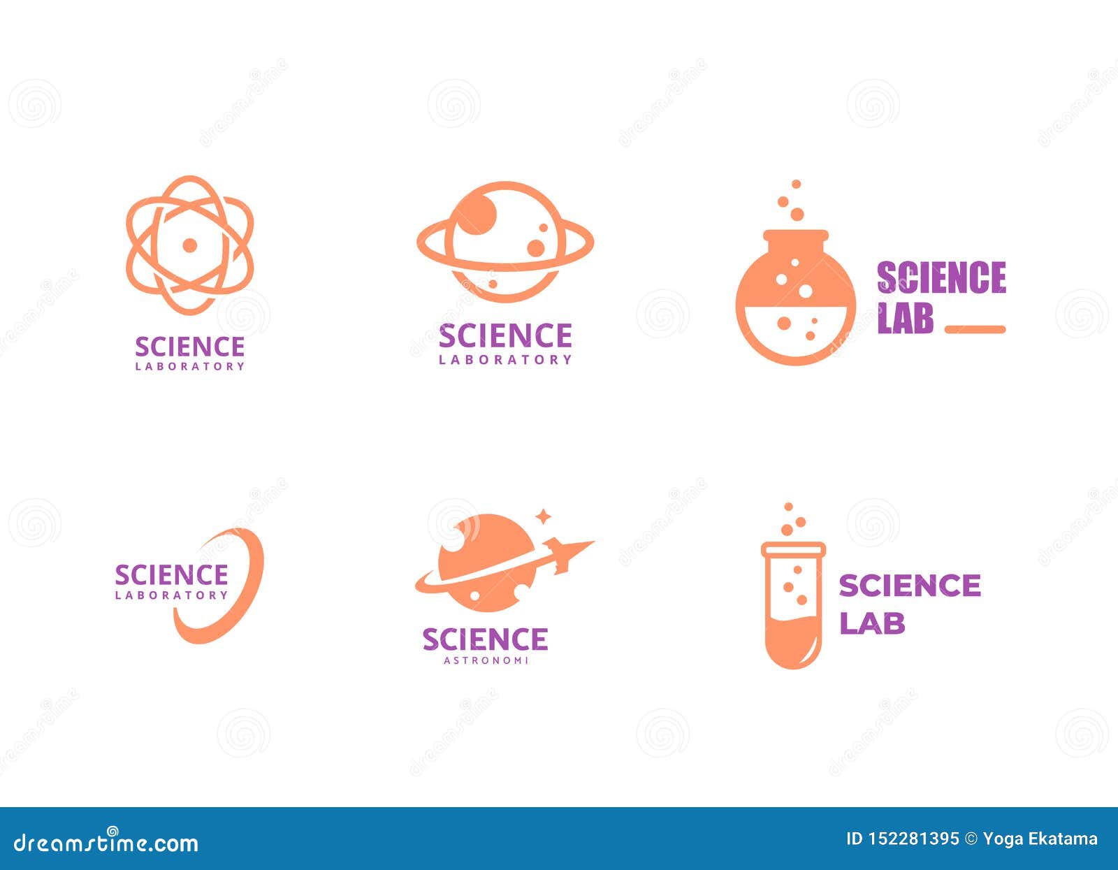 Science Logo Template, Laboratory Vector Logo Bundling, Science Emblem