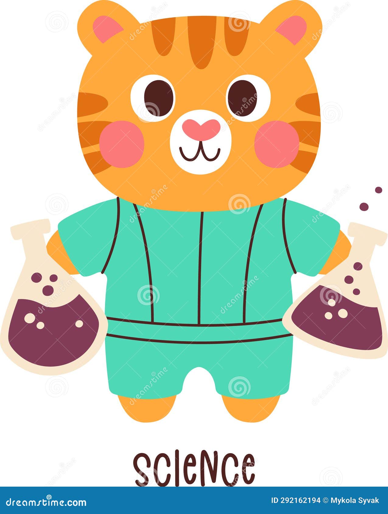 Science School Subject Tiger Stock Illustration Illustration of