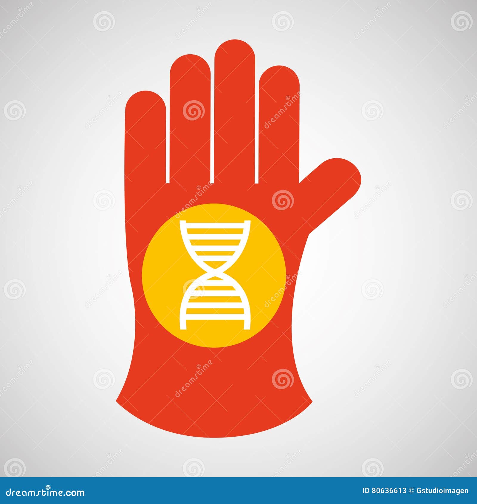 sciencie glove and dna structure icon