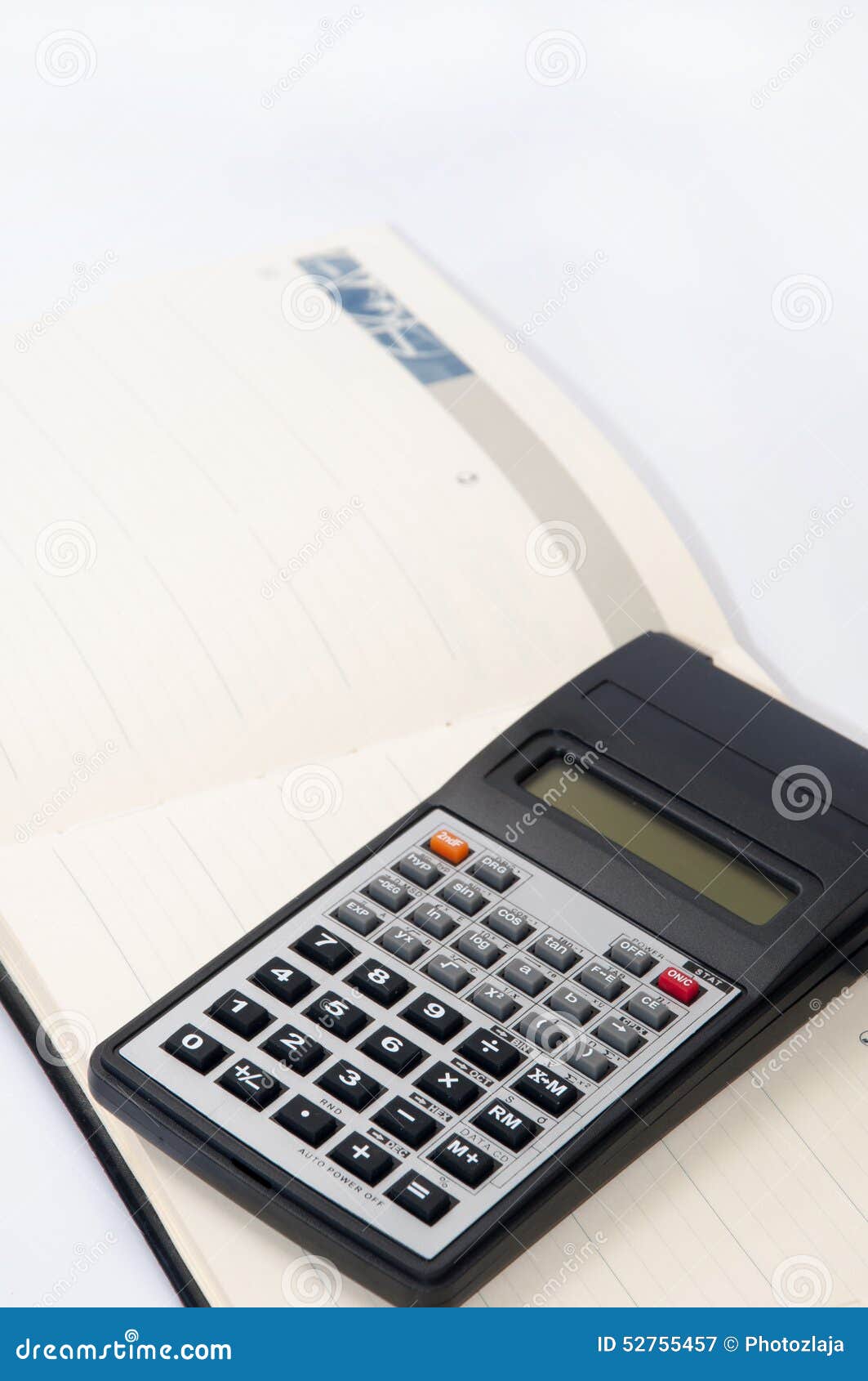 Scientific Calculator on the Business Notebook Stock Image Image of