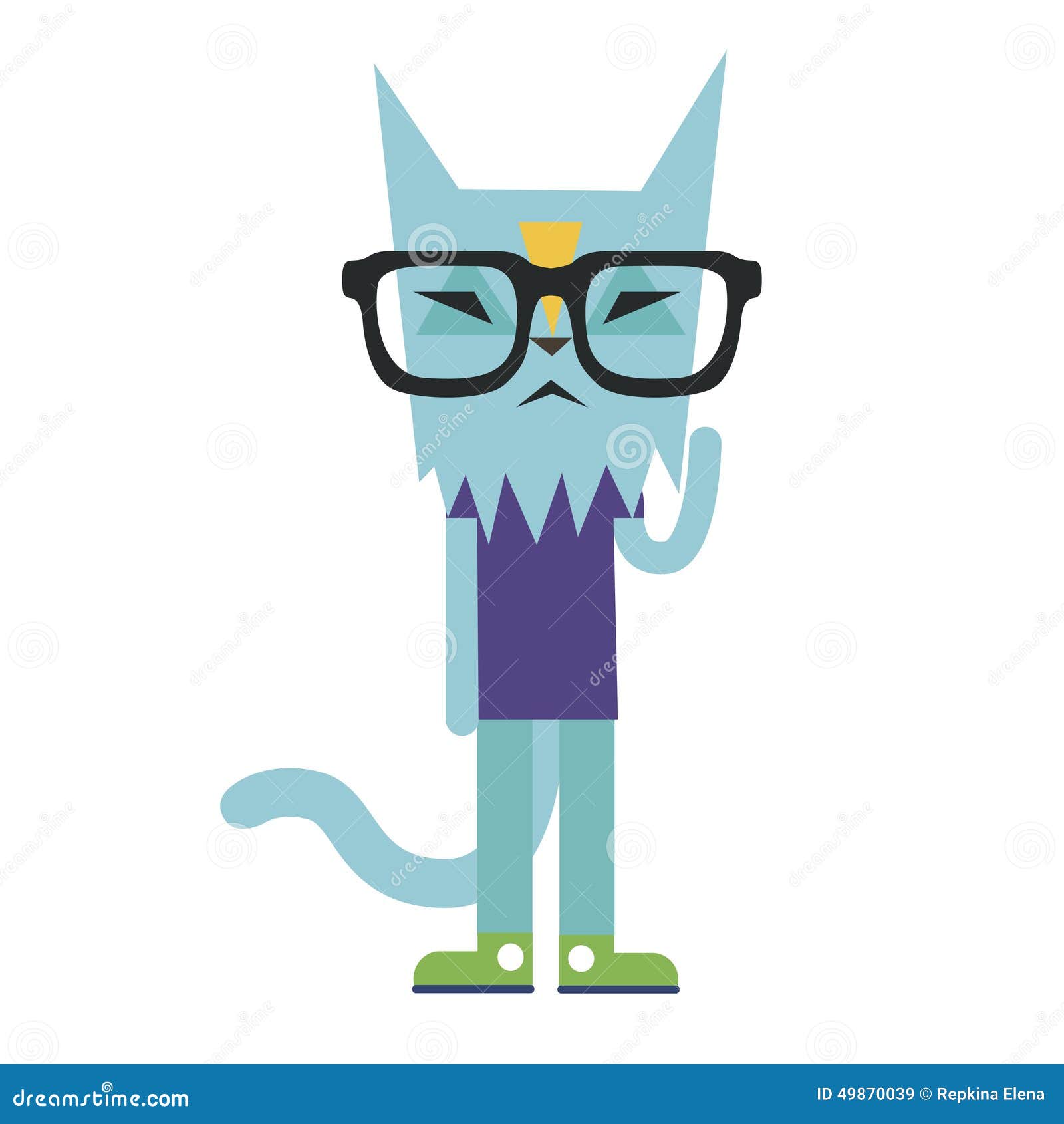 Scientific Cat Carton Character Vector Illustration Stock Vector