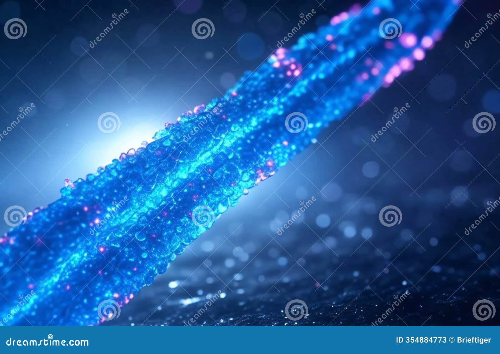 dynamic chromatin fiber structure with glowing nucleosomes in blue