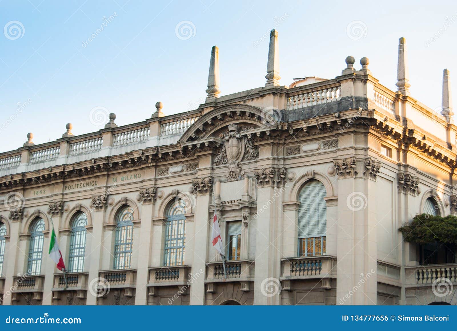 Top Part Of Polytechnic University Building Of Milan Stock ...