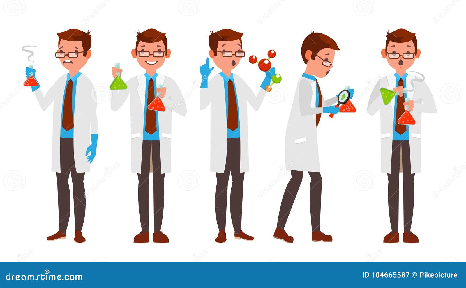 Scientist Character Vector. Friendly Funny Professor. Chemistry ...