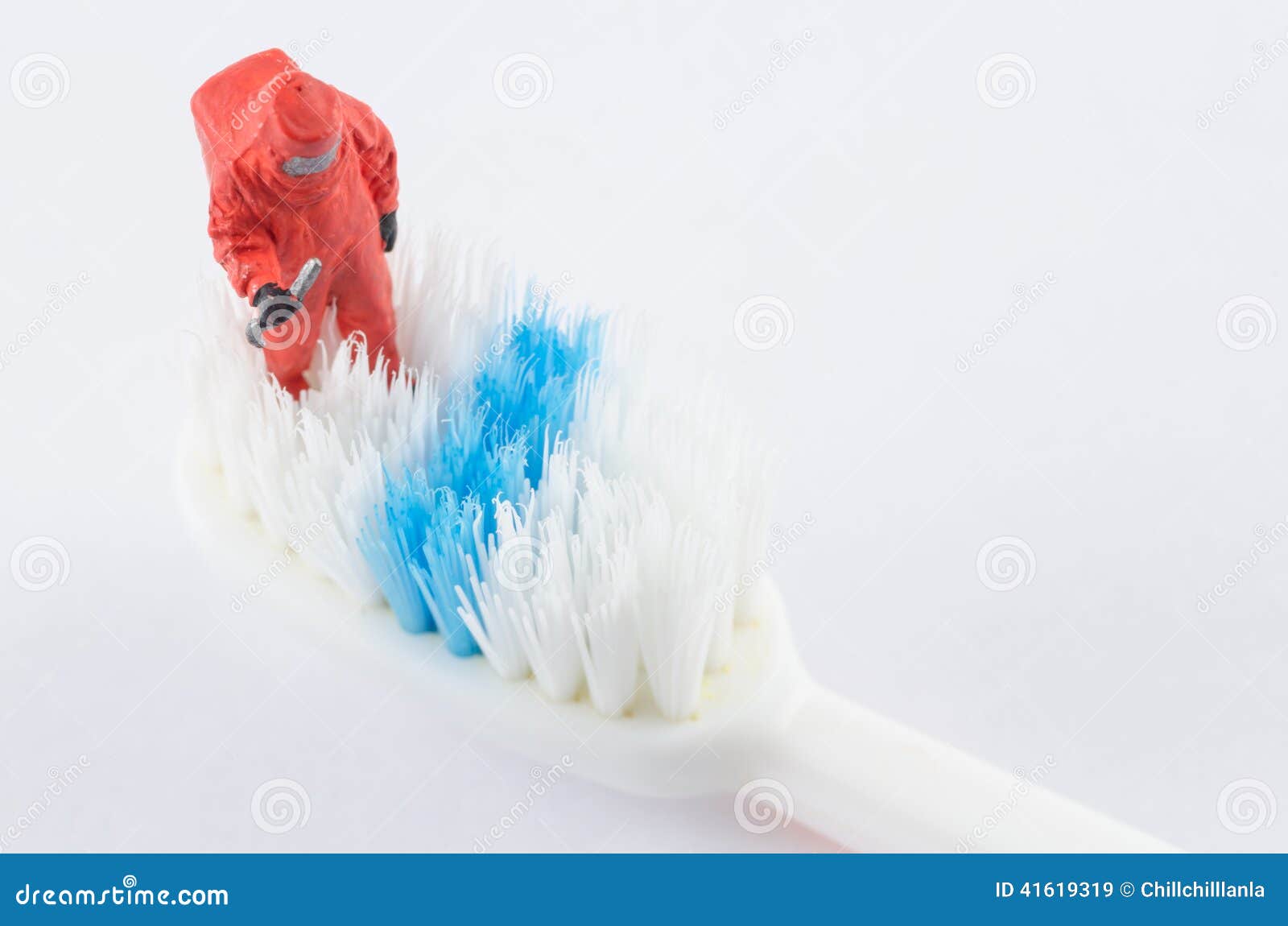Scientist Checking Bacteria on the Toothbrush Stock Image Image of