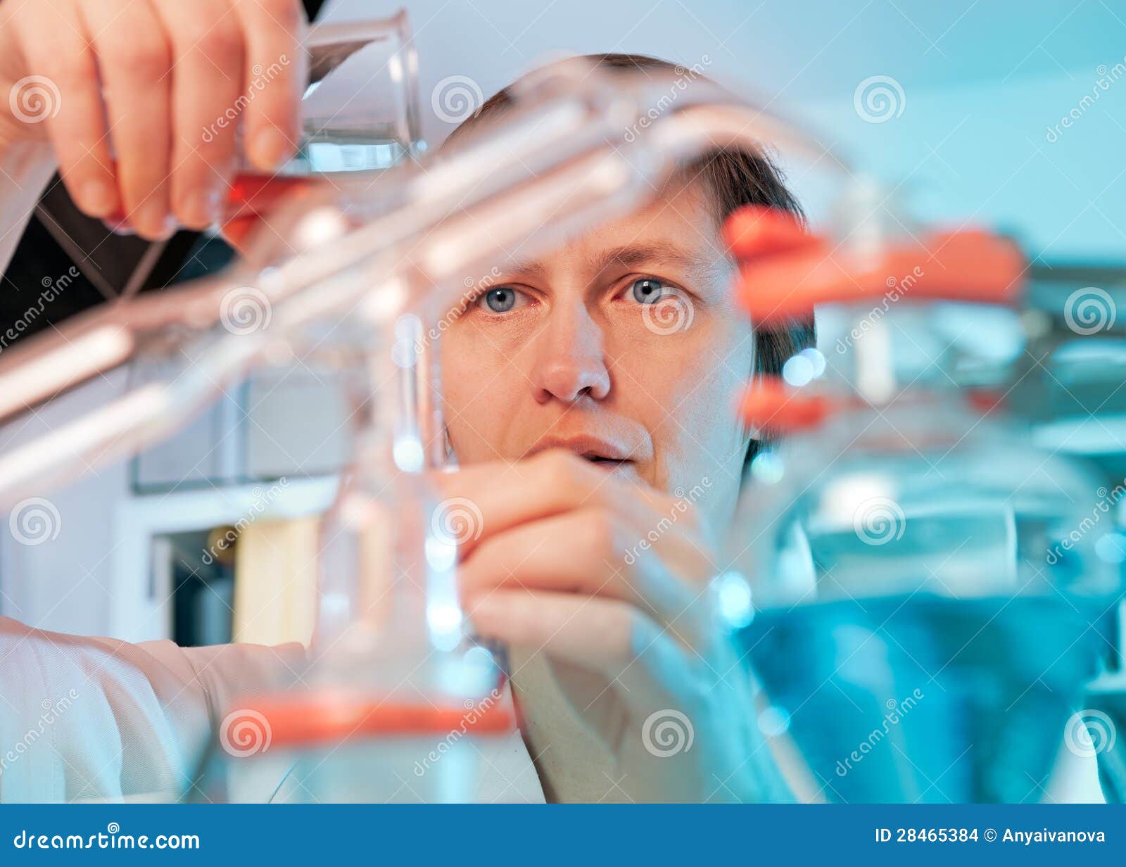 Scientist in chemical lab stock photo. Image of interior 28465384