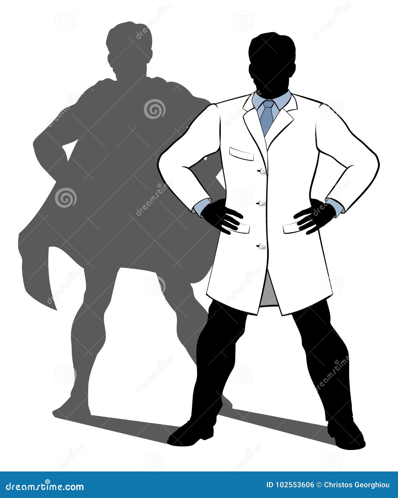 scientist super hero silhouette