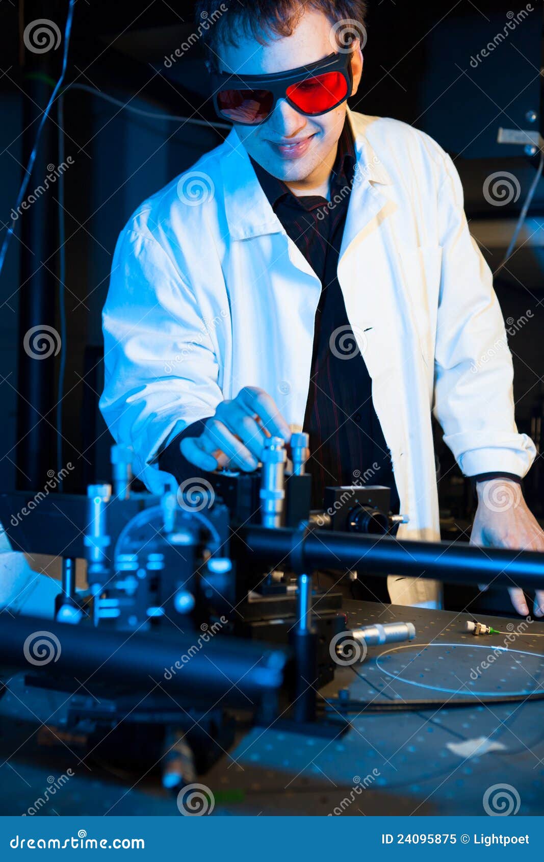 Scientist Doing Research in a Quantum Optics Lab Stock Image Image of