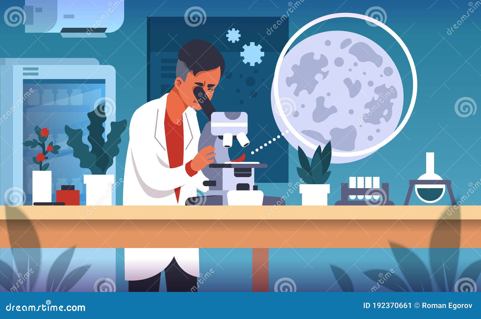 Laboratory Research Illustration Cartoon Vector