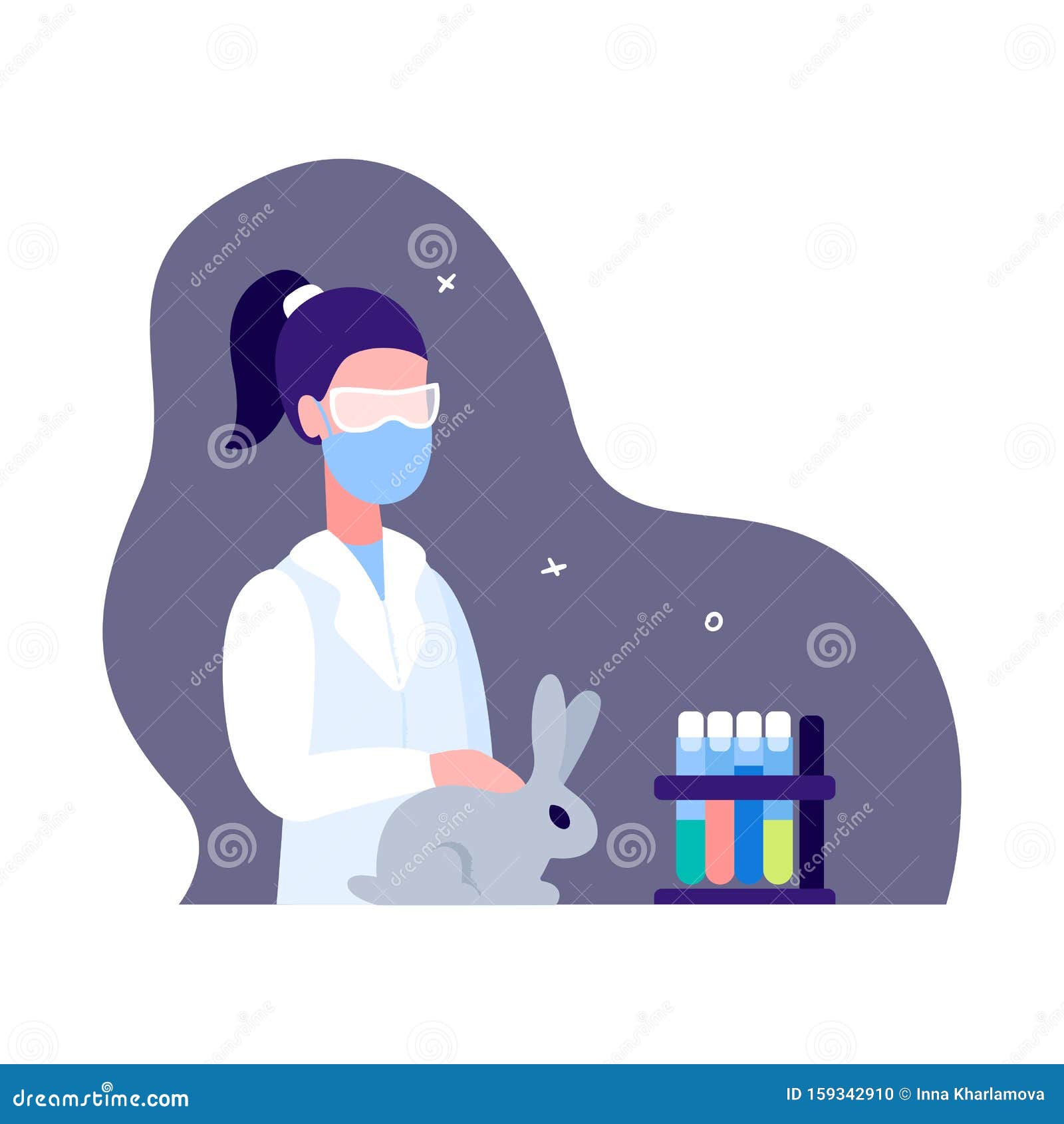 The Scientist Studies the Behavior of Animals in Artificial Laboratory  Conditions. Stock Vector - Illustration of medicine, chemist: 159342910