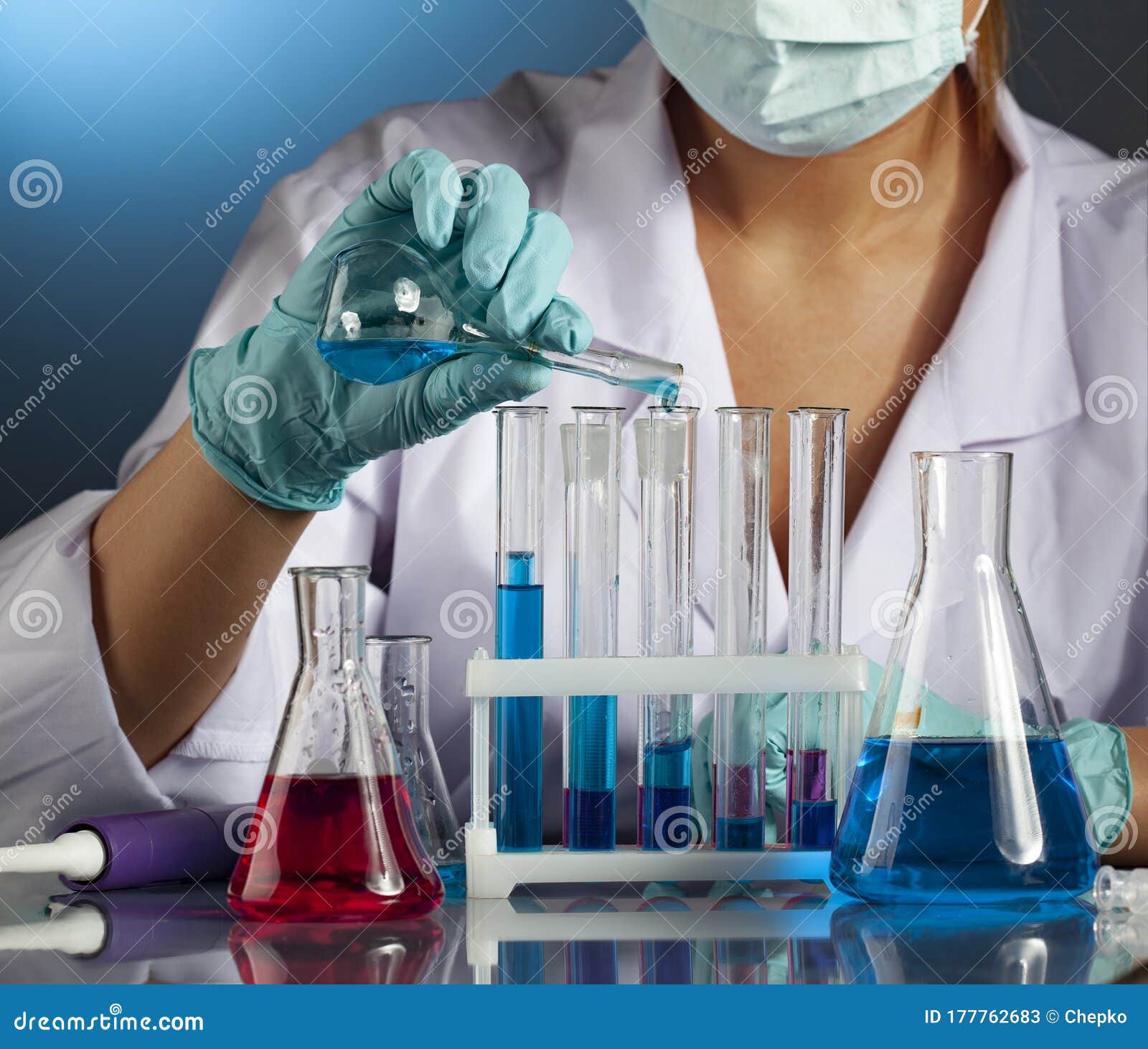 Scientist With Test Tubes Stock Image Image Of Laboratories 177762683