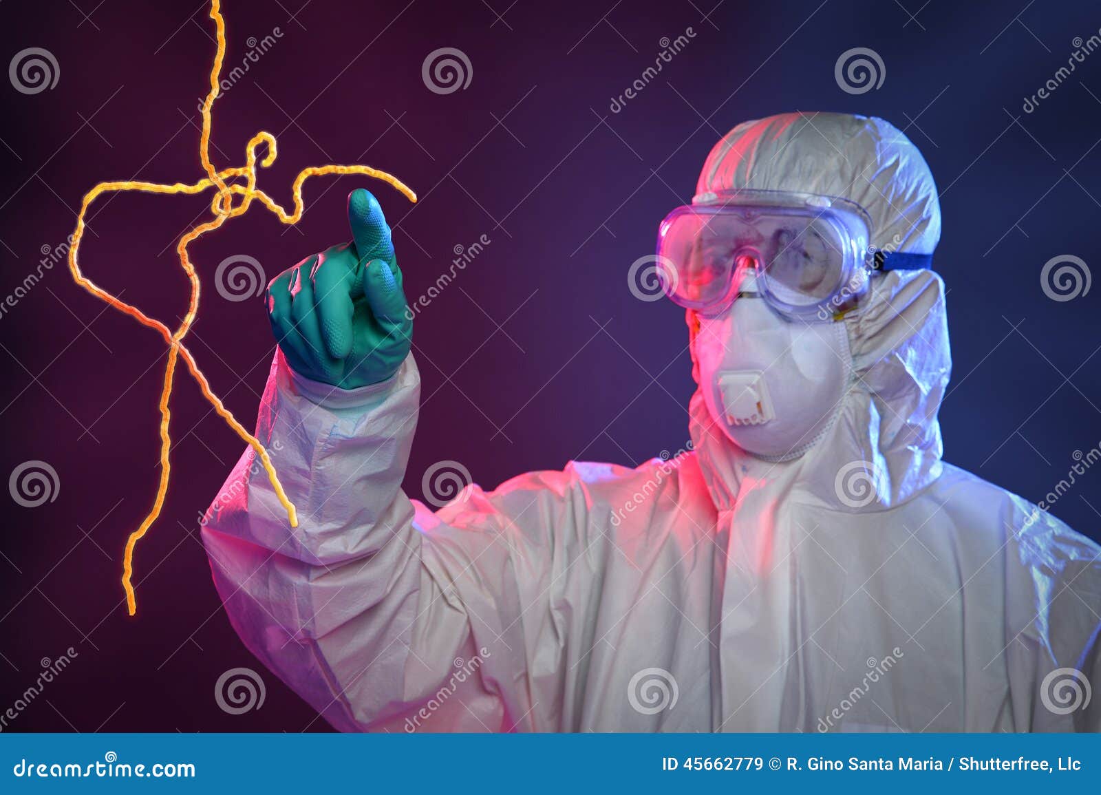 Scientist Touching Ebola Virus Stock Image Image of gloves, epidemic