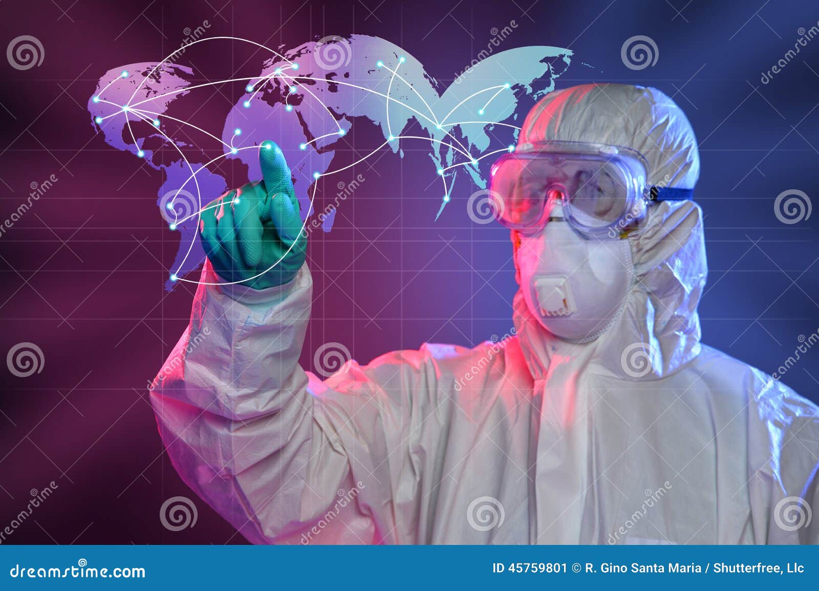 scientist touching screen where ebola virus started