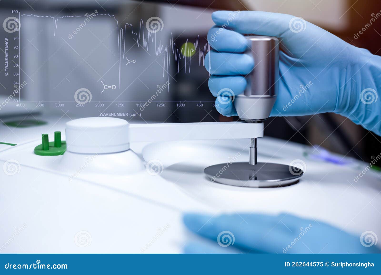 scientist use the fourier transform infrared spectrometer ftir to analyze drugs