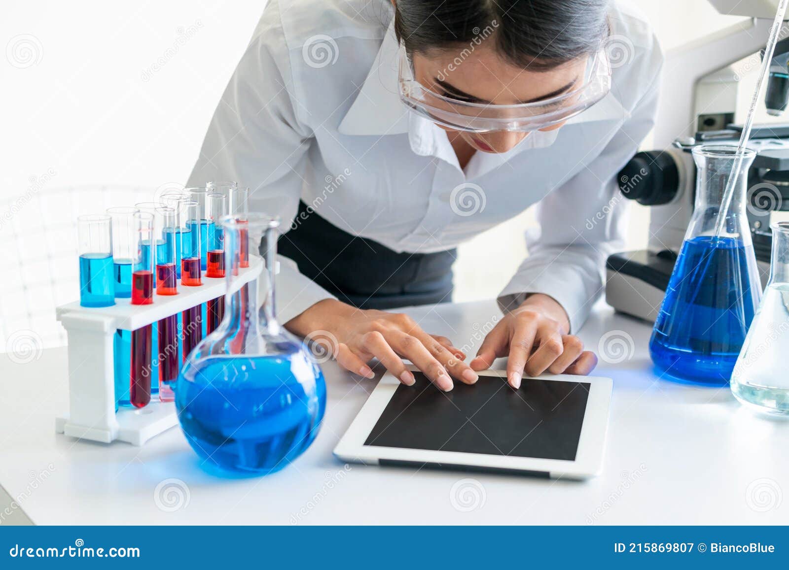 Scientist Working in Biochemistry Laboratory. Stock Image - Image of ...