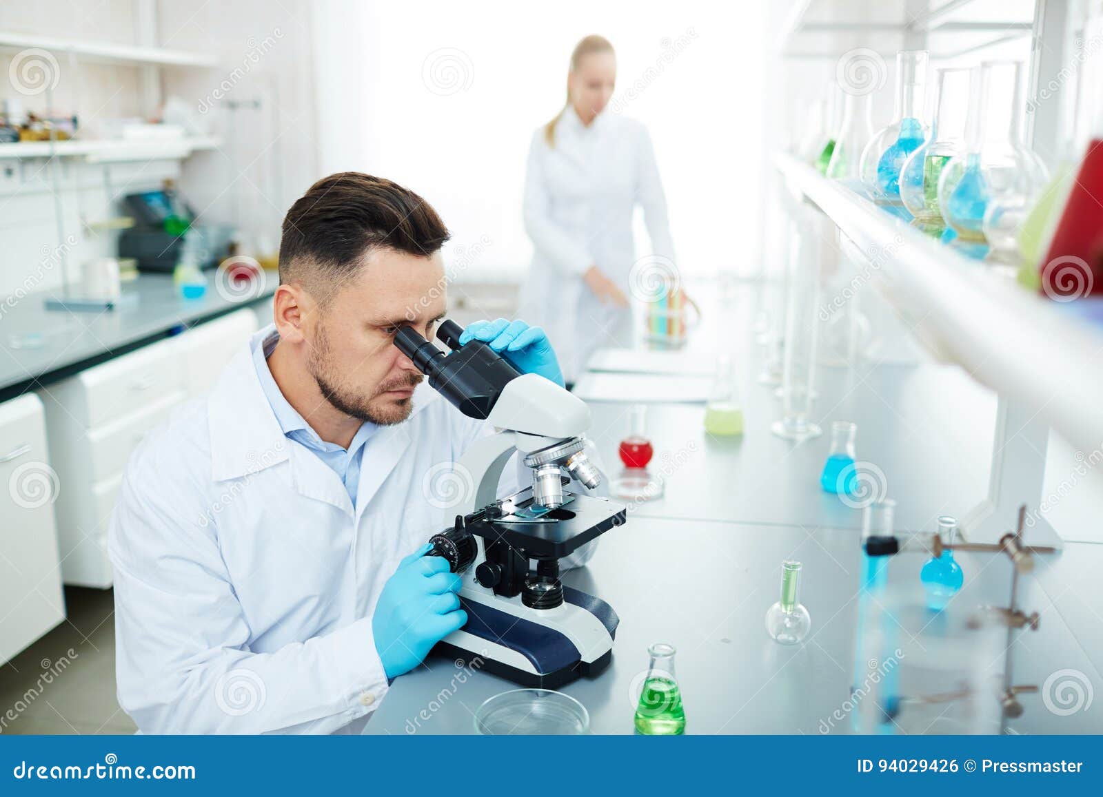 Scientist Working in Modern Chemical Laboratory Stock Photo Image of