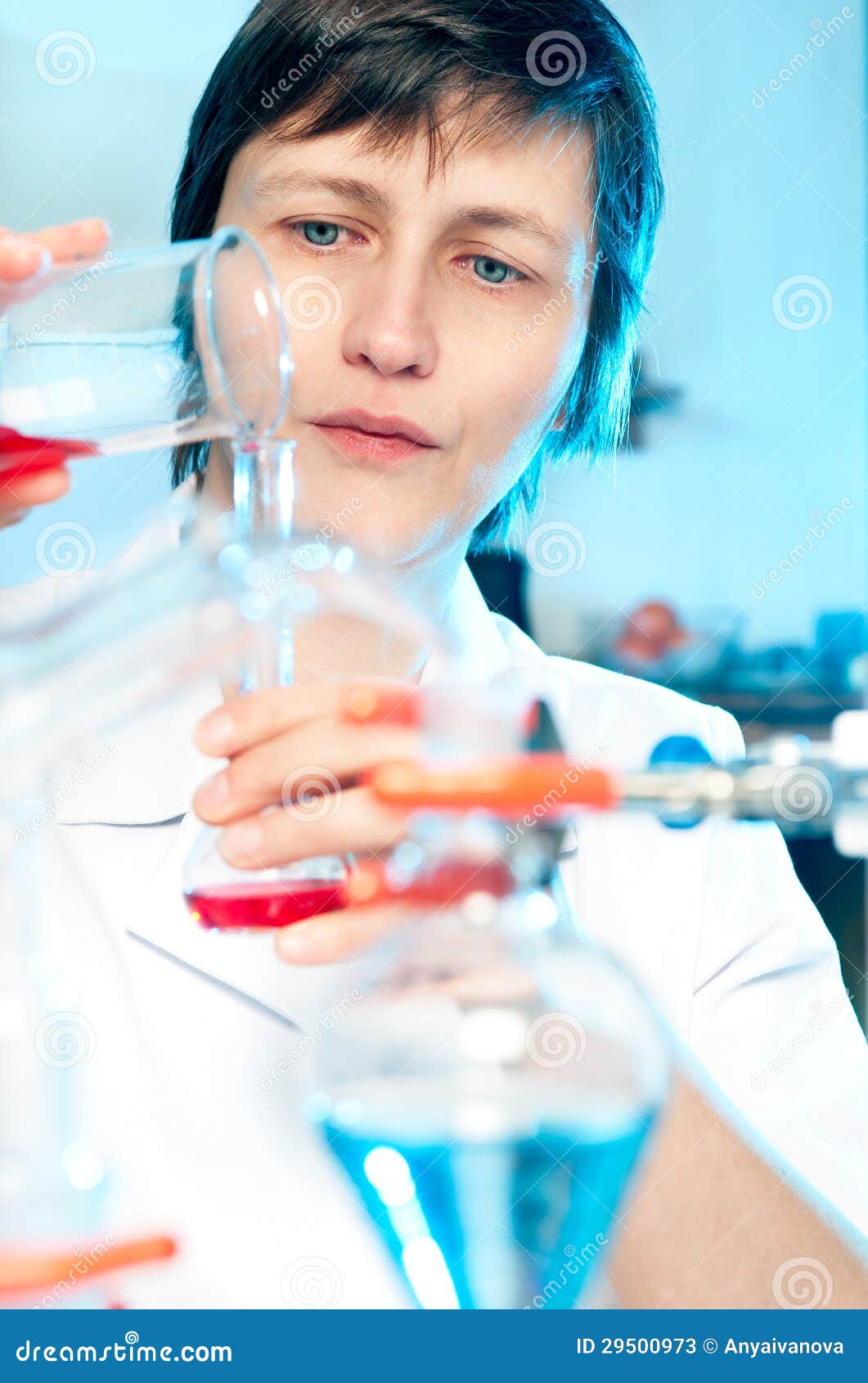 Scientist Works in a Chemical Lab Stock Image Image of closeup