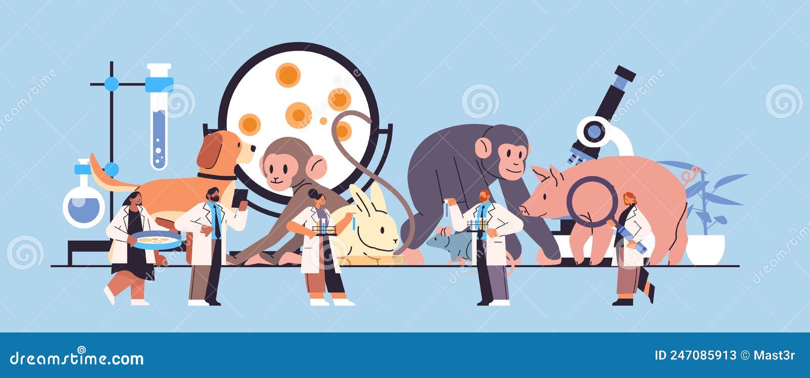 Scientists Doing Experiments in Lab with Animals Bilogical