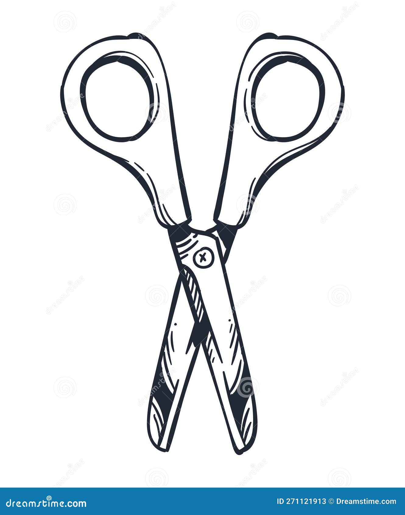 Scissor cutting tool stock vector. Illustration of handle 271121913