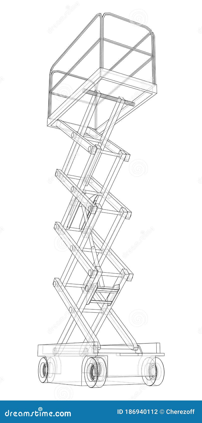 Scissor Lift Concept Outline. Vector Stock Vector Illustration of