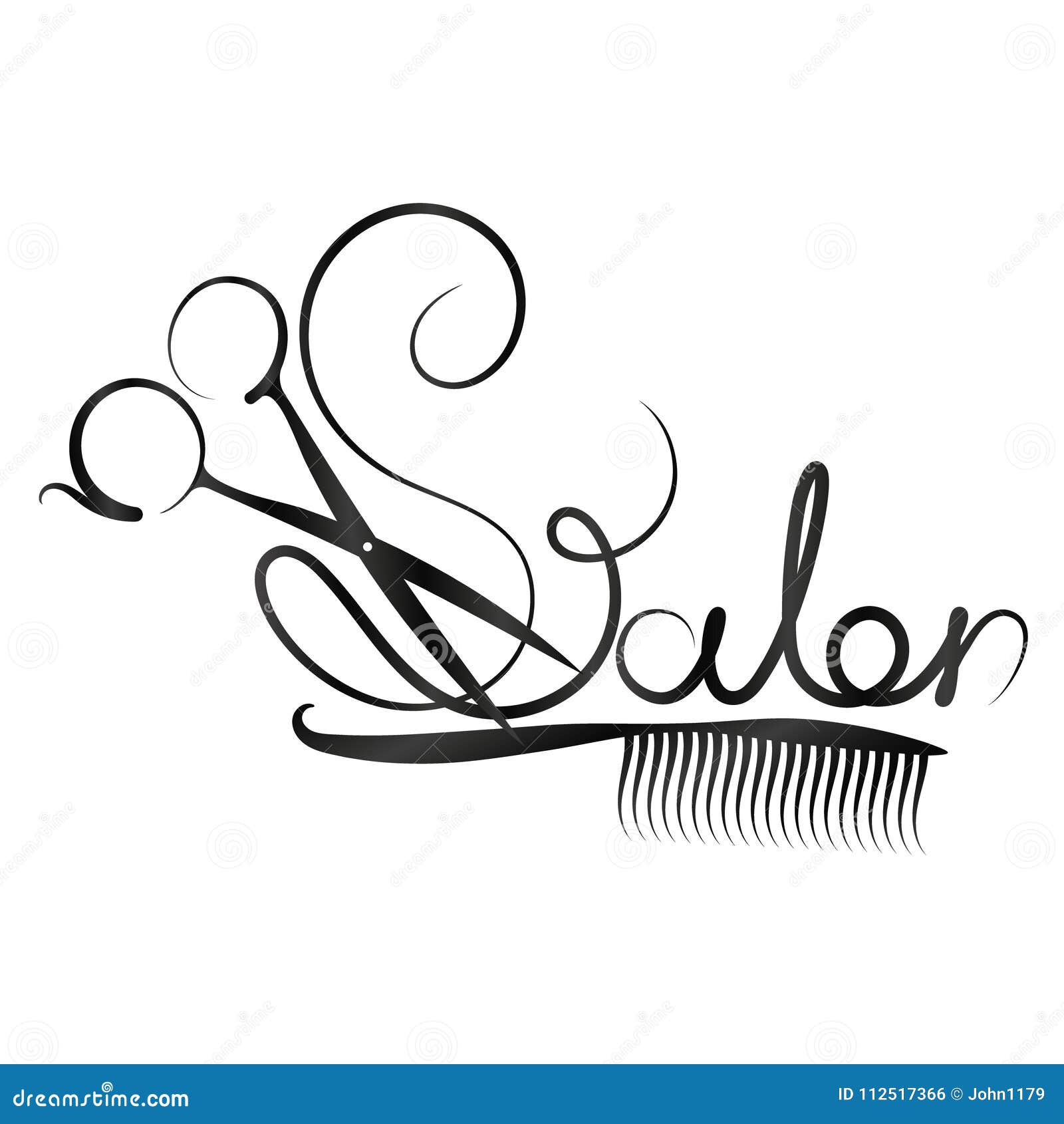 Scissors and Beauty Salon Inscription Stock Vector - Illustration of ...