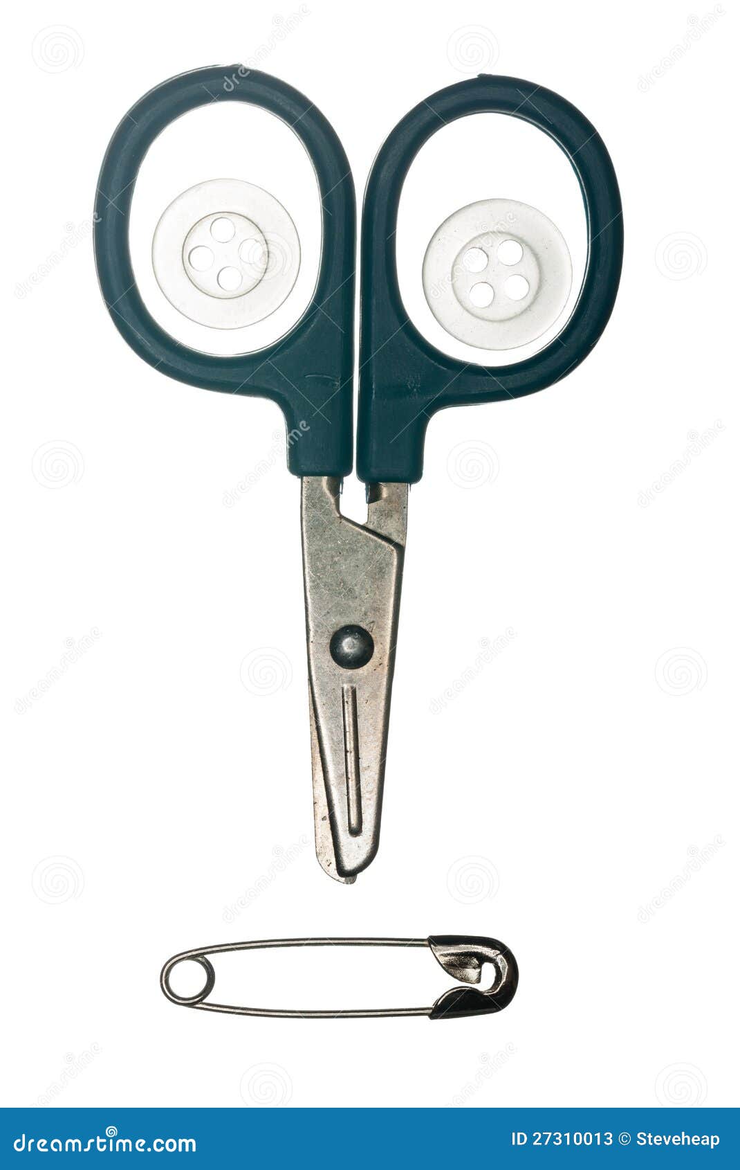 Scissors Buttons and Safety Pin Stock Image Image of buttons, safety