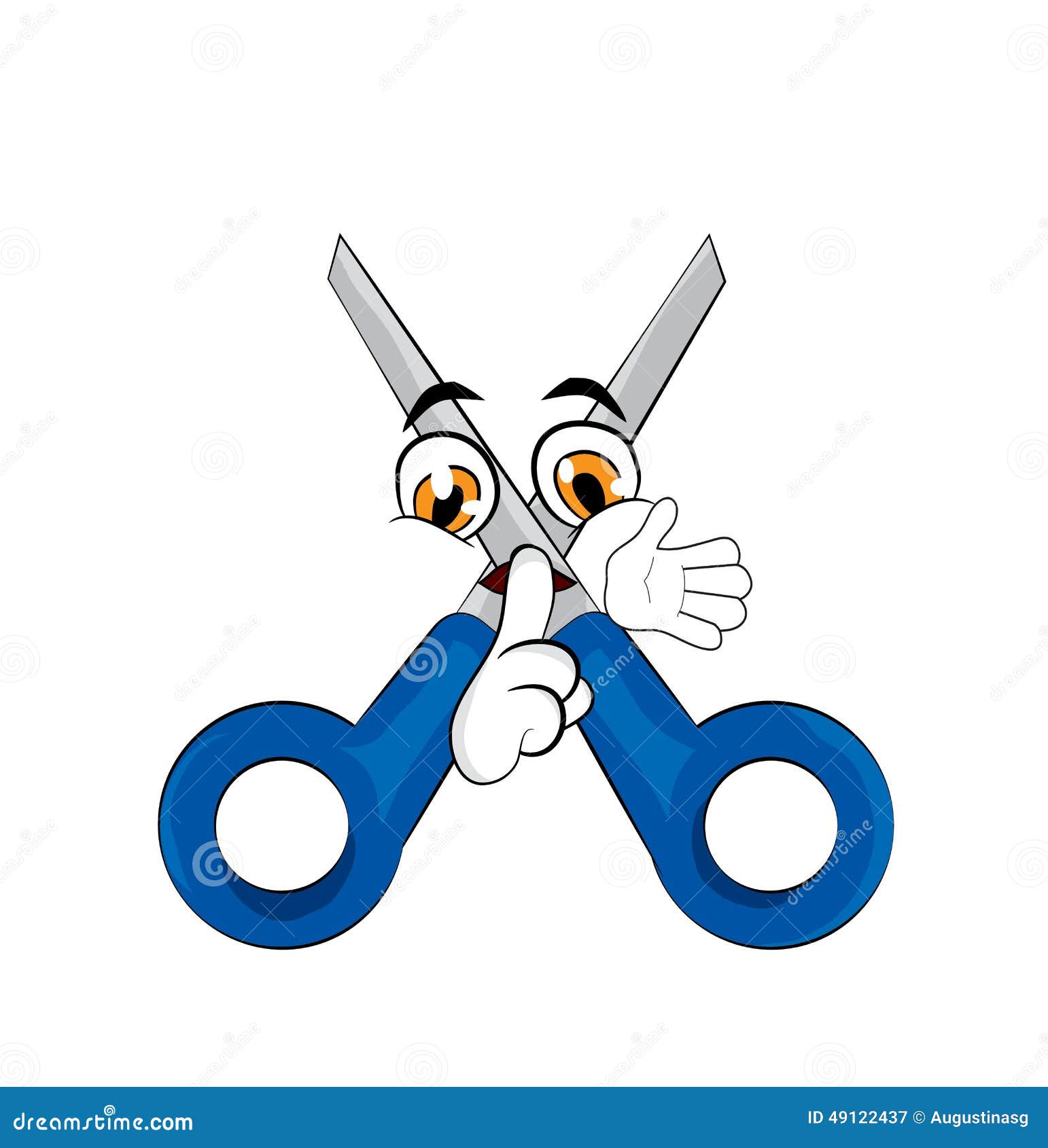 Scissors cartoon stock illustration. Illustration of silence - 49122437