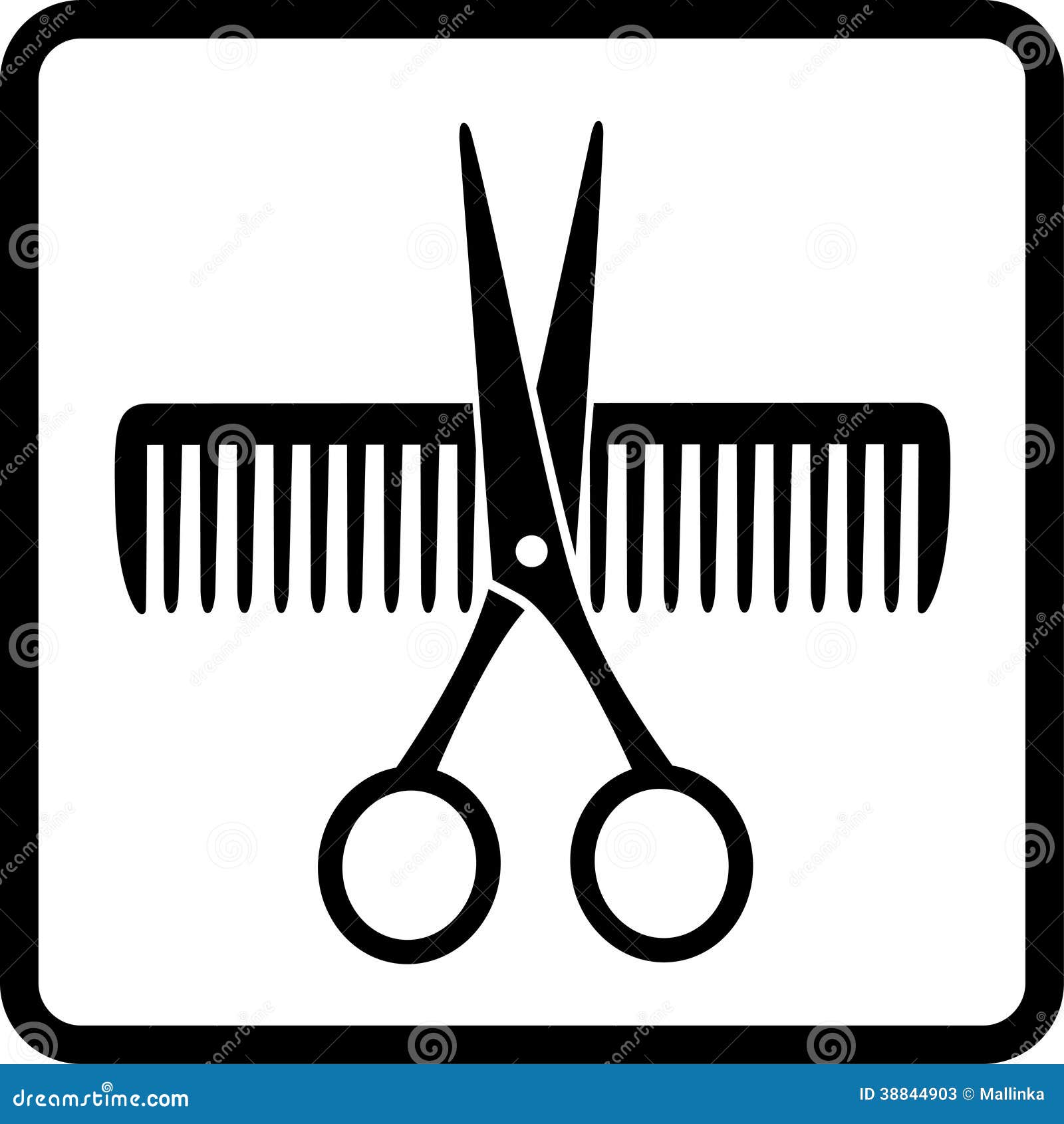 Scissors and comb stock vector. Illustration of scissor - 38844903