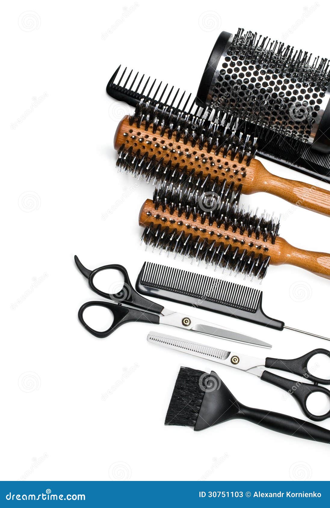 Scissors and combs stock image. Image of salon, path 30751103