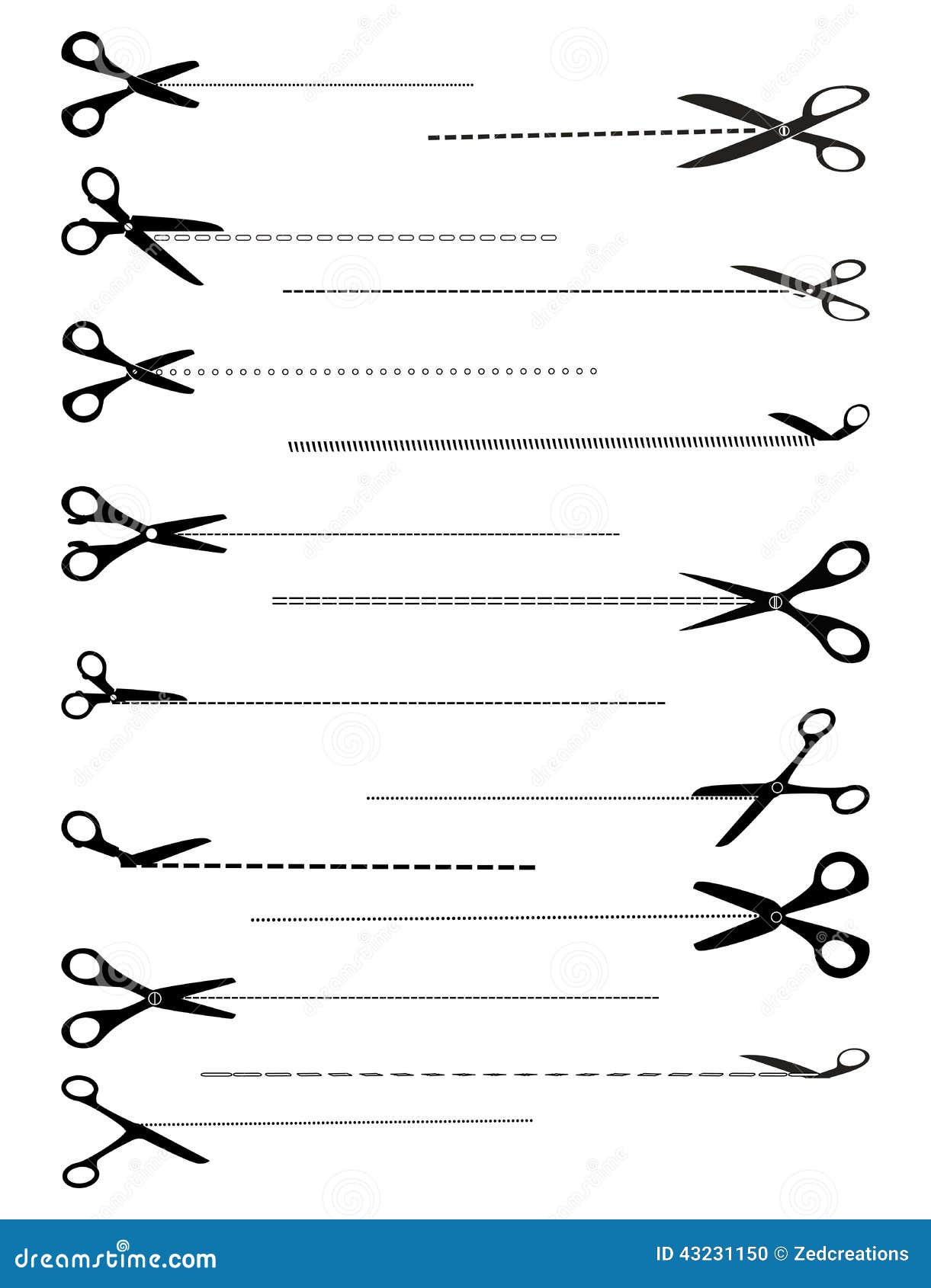 scissors with cut lines