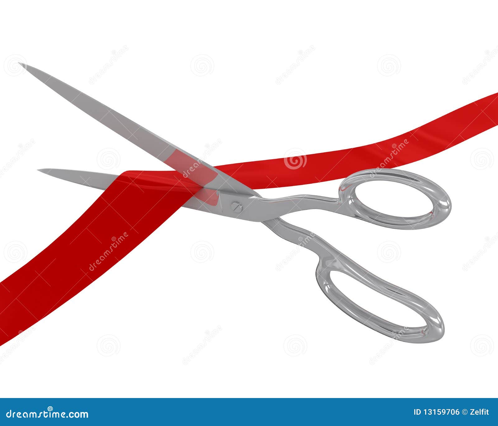 Scissors cut the ribbon stock photo. Image of clips, event 13159706