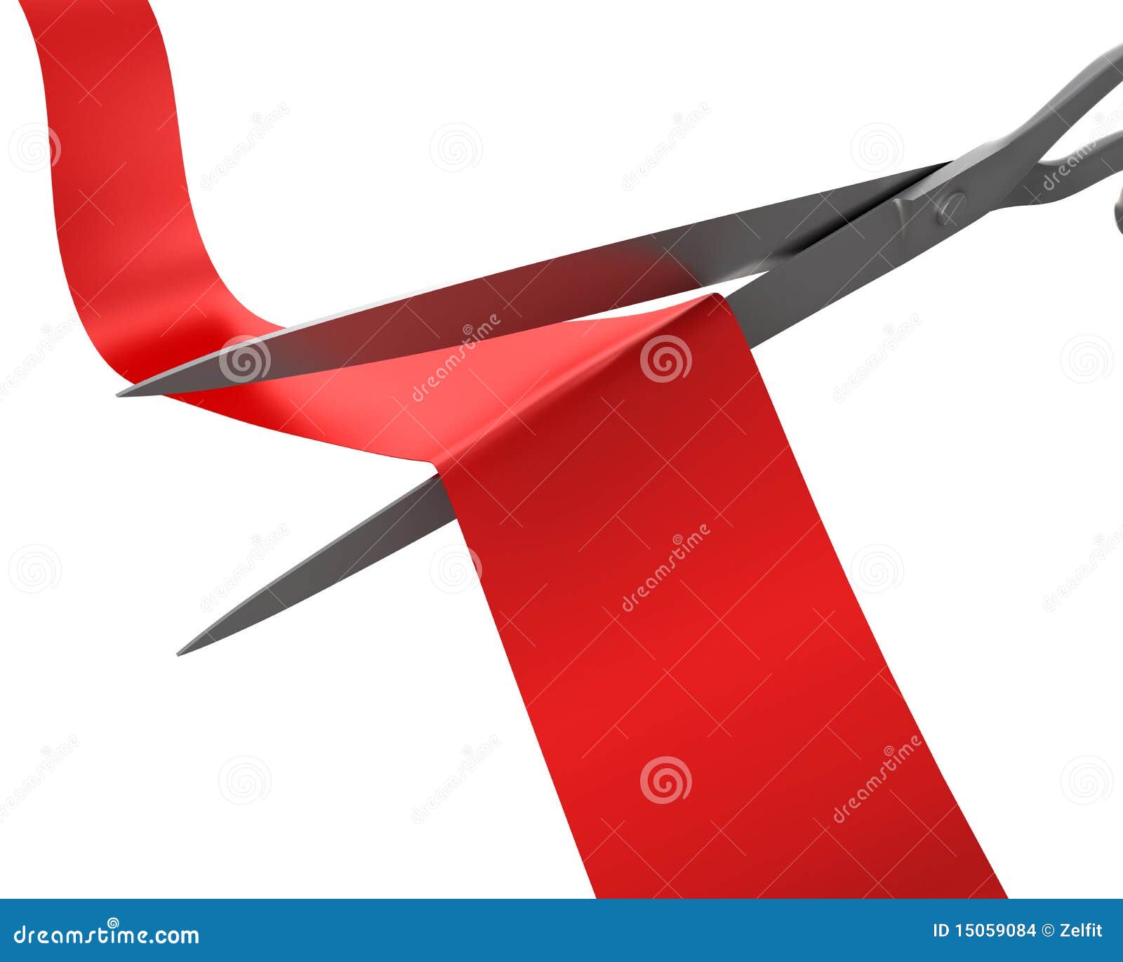 Scissors Cut the Ribbon Closeup Stock Illustration Illustration of