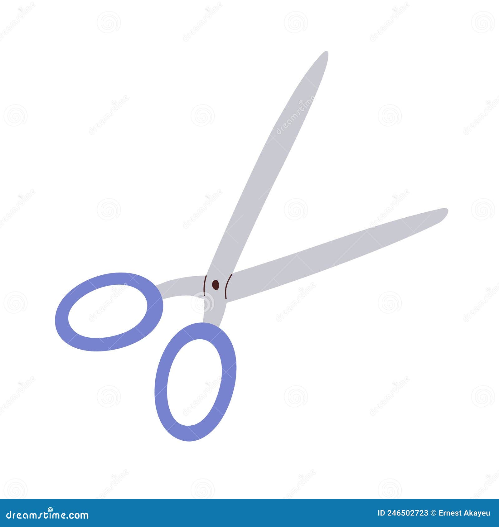 scissors, cut tool with open metal steel shears and handle, top view. sharp stationery icon. flat graphic 