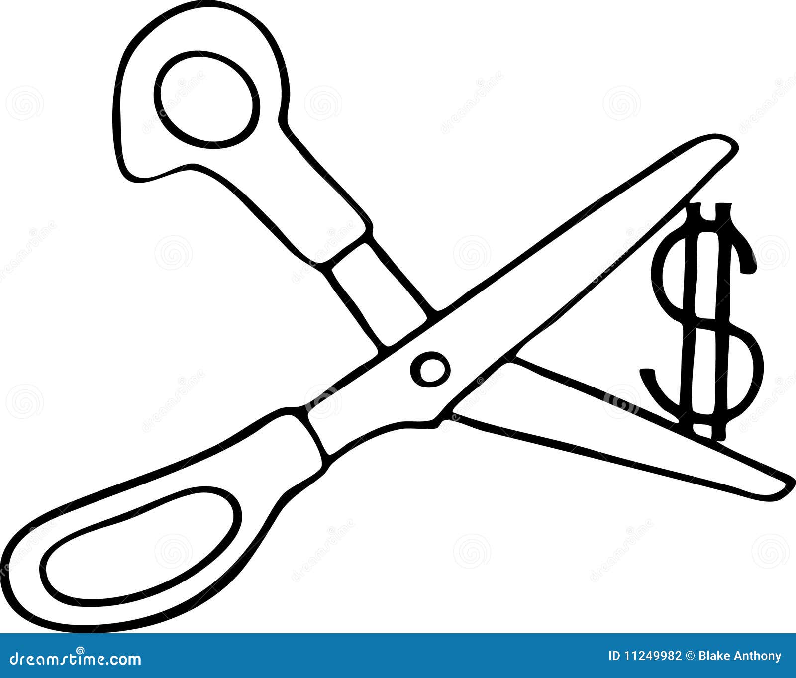 Scissors Cutting Cost Dollar Sign Stock Vector Illustration of divide