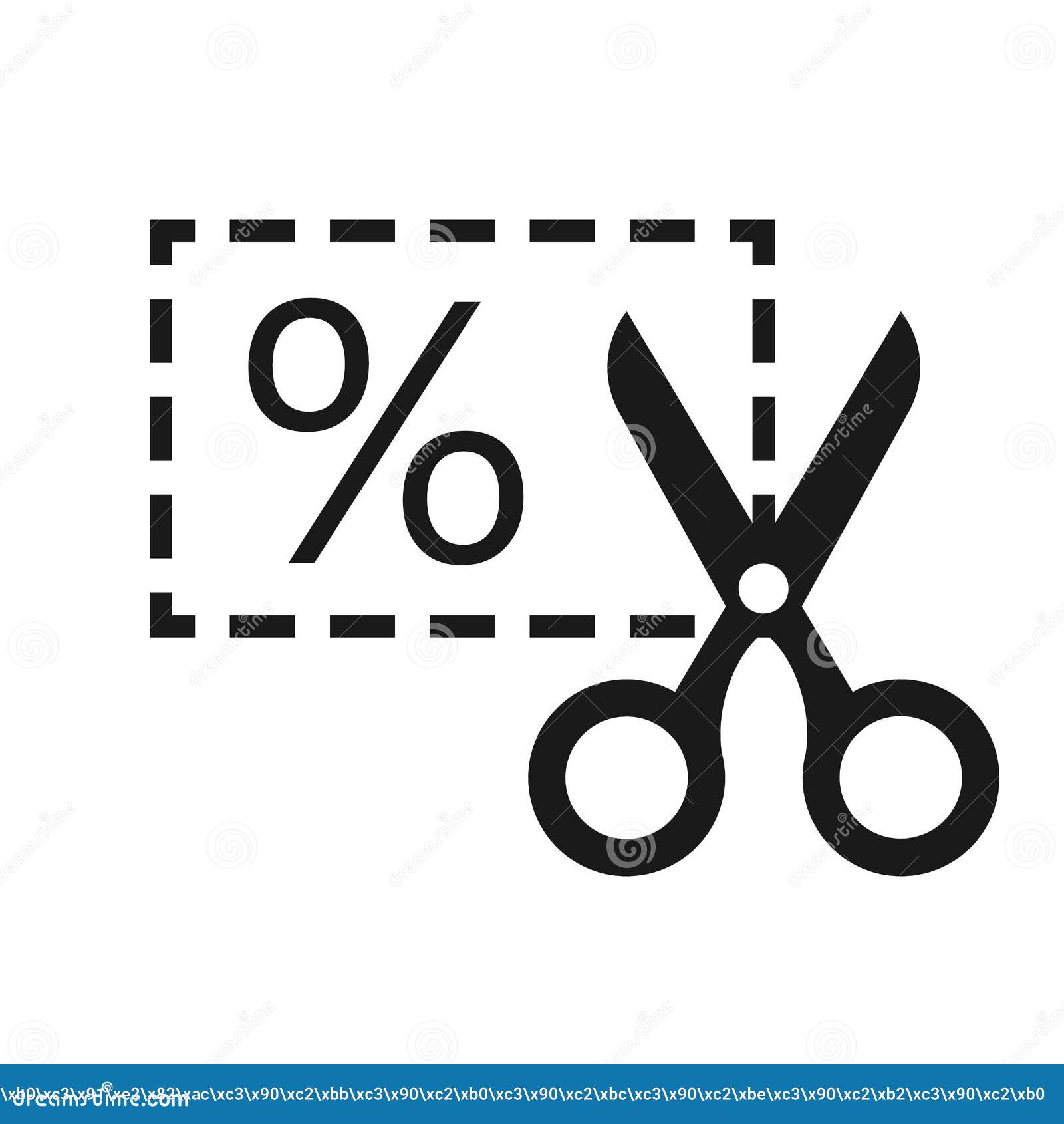 Scissors With-cut Lines Icon. Badge Place Of Cutting. Vector