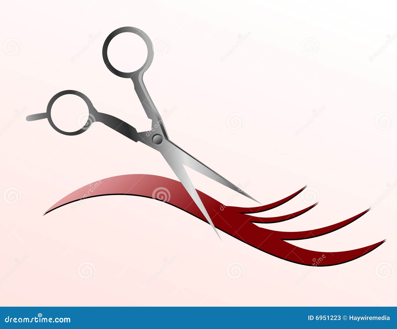 Scissors Cutting Hair Strand Stock Vector - Image: 6951223