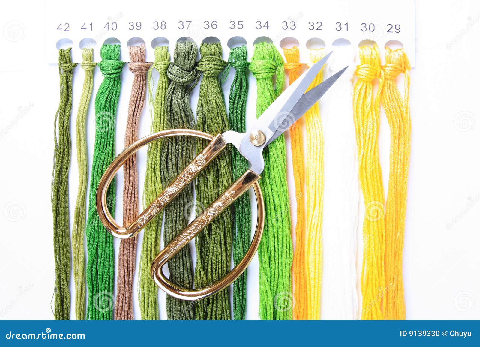 Scissors and Embroidery Threads Stock Photo Image of snip, metal 9139330