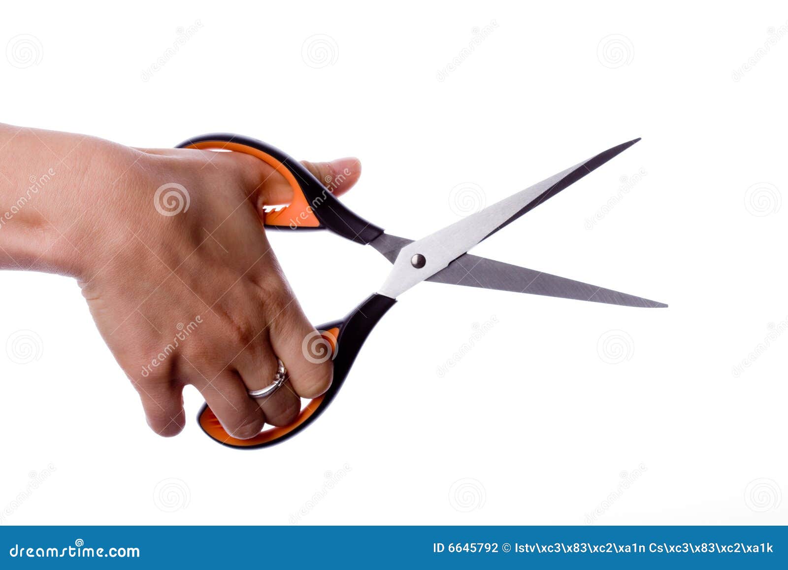 Scissors in hand stock photo. Image of hair, domestic 6645792